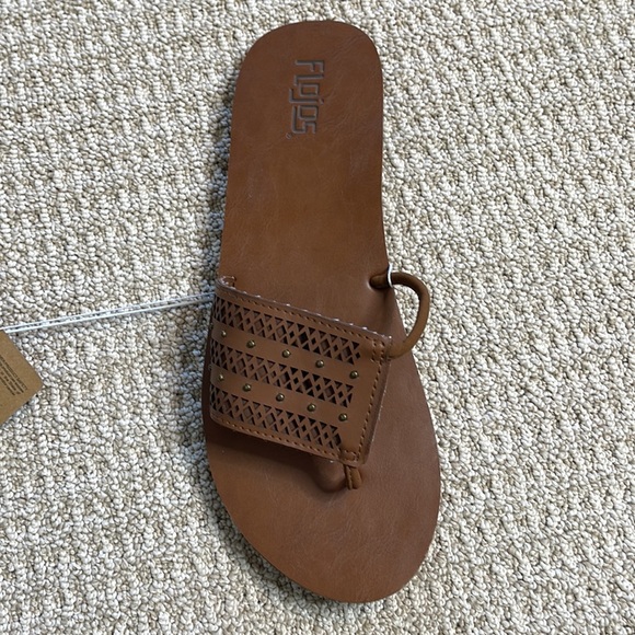 FLOJOS LEAH HALF SLIDE STUDDED LEATHER THONG SANDALS **NWT** - Picture 8 of 10